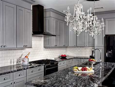 steel grey kitchen cabinets|grey cabinets with marble countertops.